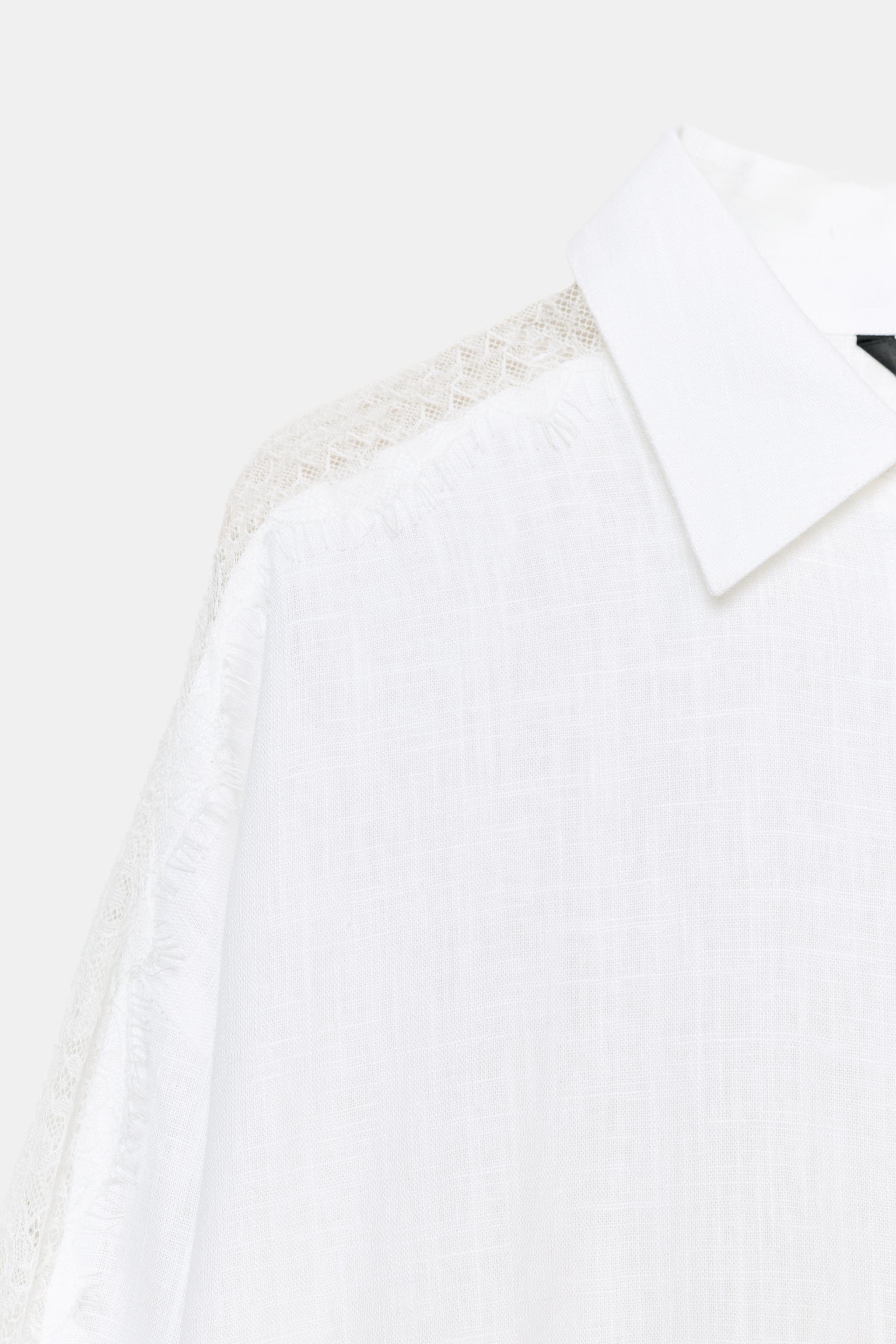 CHEMISE OVERSIZE DENTELLE ET LIN